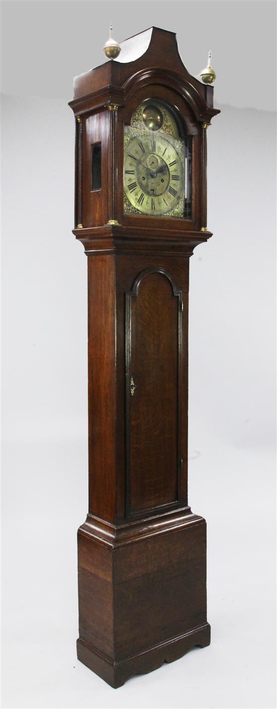 Thomas Jackson of London. A George III oak eight day longcase clock, 7ft 6in.